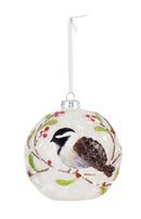 Cardinal and Chickadee Glass LED Ornament, 2 ASST,3otl019