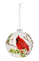 Cardinal and Chickadee Glass LED Ornament, 2 ASST,3otl019