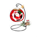 4" LED Ceramic Ornament with Metal Stand, 2 Asst., Santa/Snowman