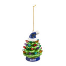4" LED Ceramic Christmas Tree Ornament with Team Santa Hat, St Louis Blues