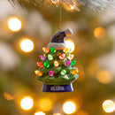 4" LED Ceramic Christmas Tree Ornament with Team Santa Hat, St Louis Blues