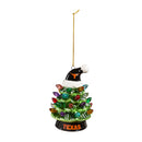 4" LED Ceramic Christmas Tree Ornament with Team Santa Hat, University of Texas,3otl999to