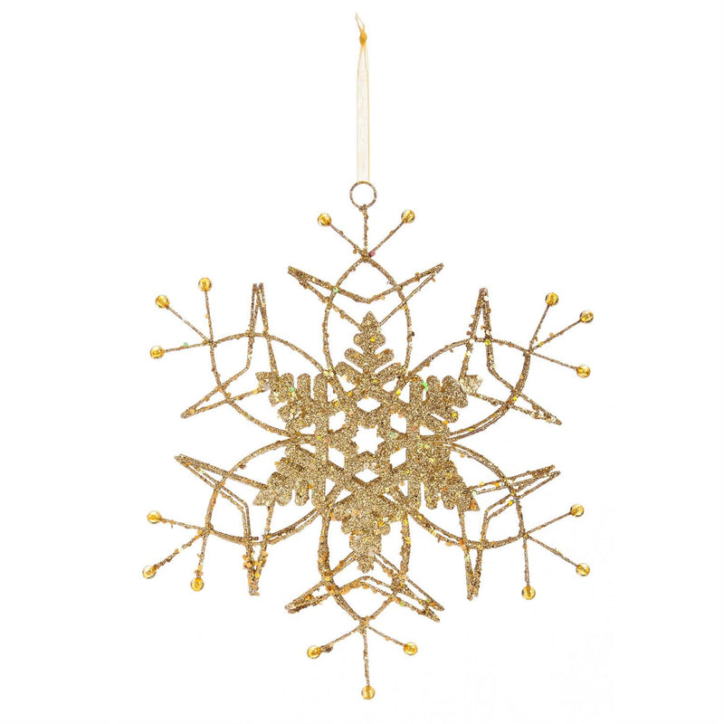 Wire Snowflake Metal Ornament, 3 ASST