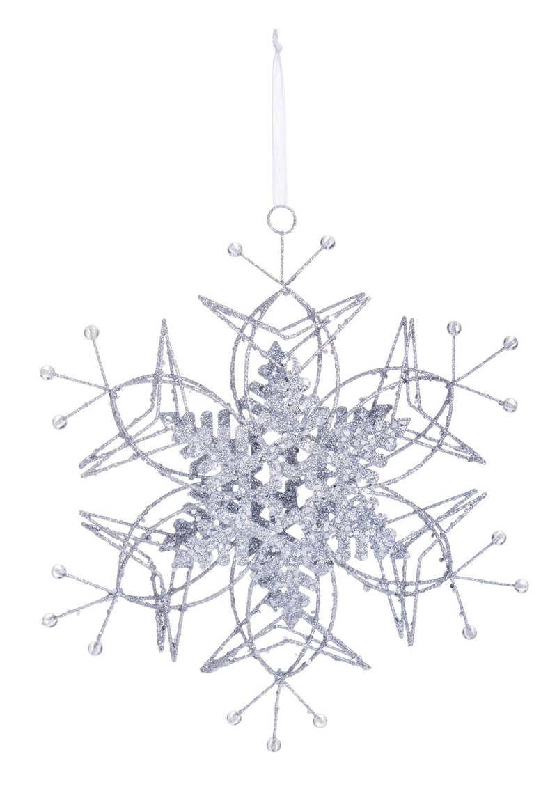 Wire Snowflake Metal Ornament, 3 ASST