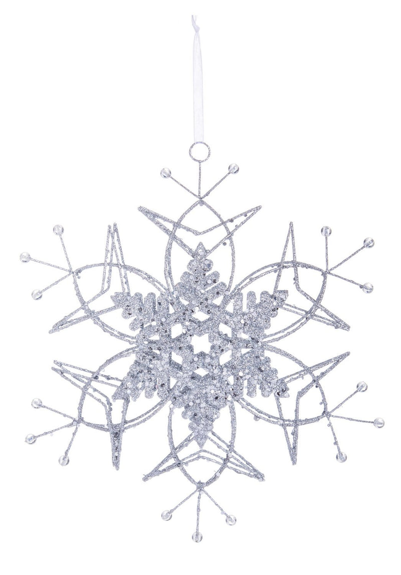 Wire Snowflake Metal Ornament, 3 ASST