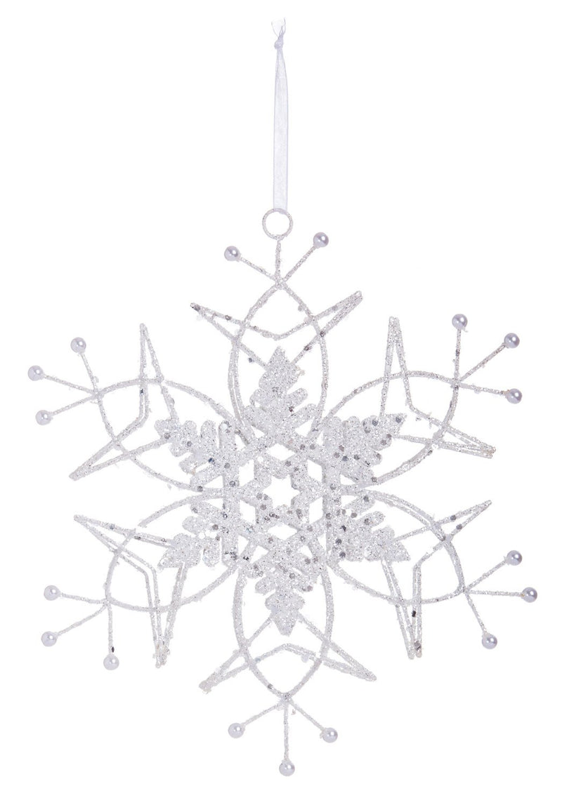 Wire Snowflake Metal Ornament, 3 ASST