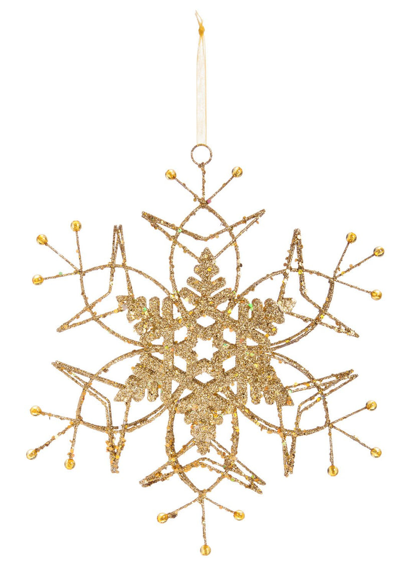 Wire Snowflake Metal Ornament, 3 ASST