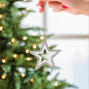 Beaded Metal Ornament, 2 Asst: Snowflake/Star