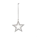 Beaded Metal Ornament, 2 Asst: Snowflake/Star