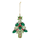 6.75" Metal Christmas Tree with Gems Ornament