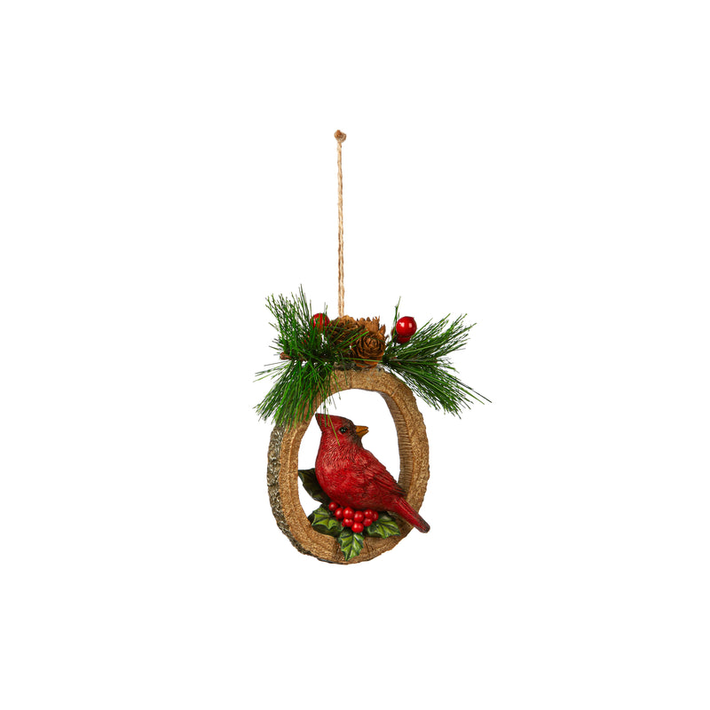 4.5" Resin Cardinal with Artificial Ornament