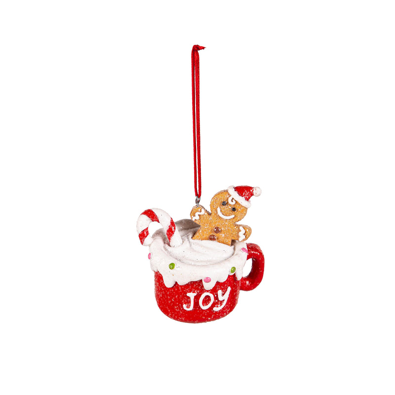 2.5" Resin Mug with Gingerbread Ornament