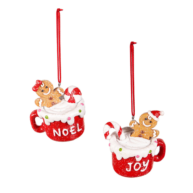 2.5" Resin Mug with Gingerbread Ornament
