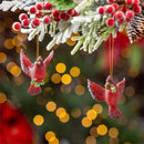 Holiday Poinsettia Ornament Resin Cardinal, 3.75"H, Asst of 2