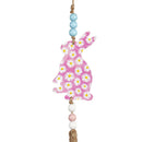12" Wood Bunny Shaped Hanging Décor, 2 Asst