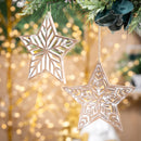 VivaStyle Ornament, Wood Ornament, Snowflake Star, 7.5"H, Asst of 2