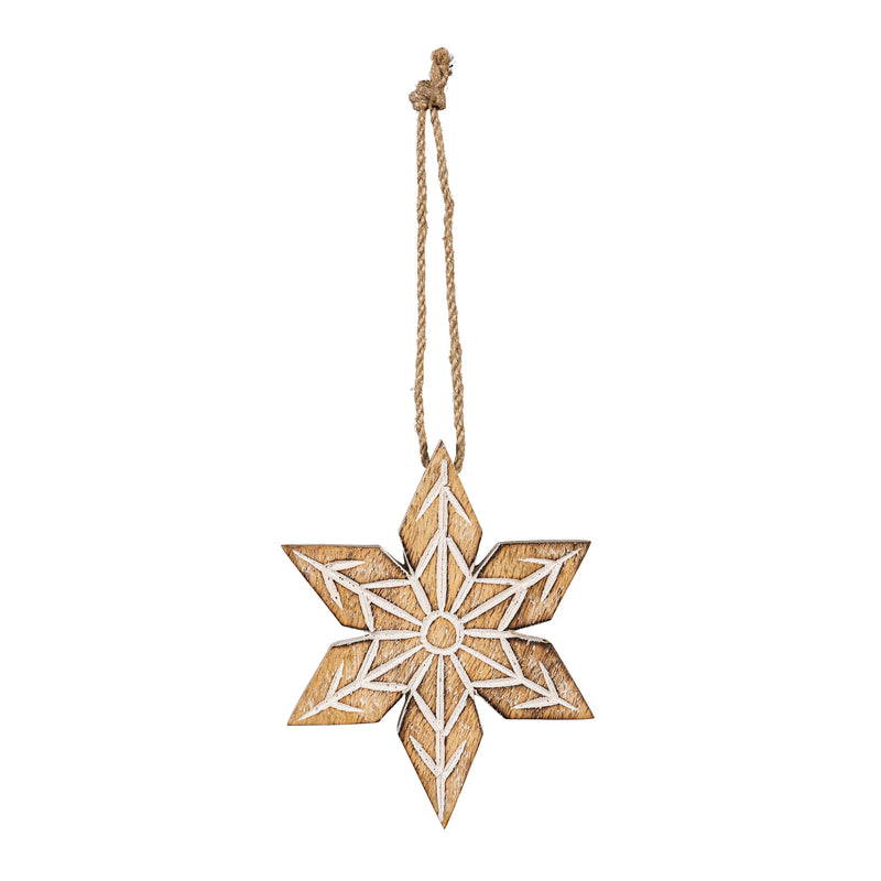 VivaStyle Ornament, Wood Ornament, Snowflake, Set of 2