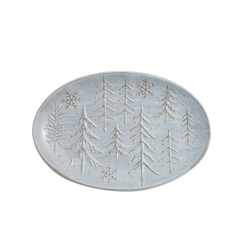 17.75" Ceramic Serving Platter, Winter Frost,3pcb9914