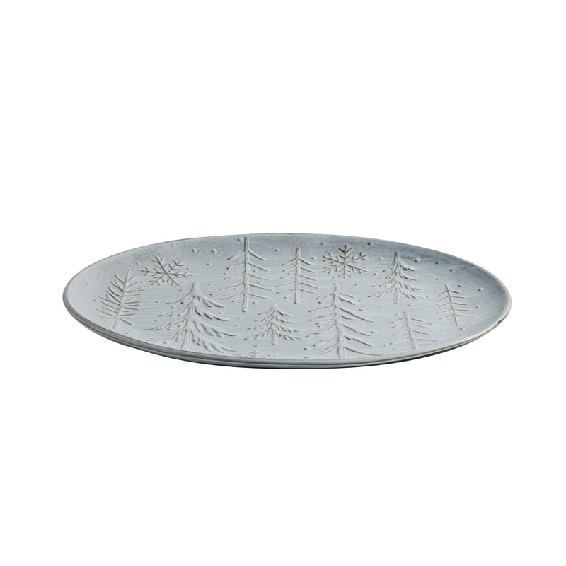 17.75" Ceramic Serving Platter, Winter Frost,3pcb9914