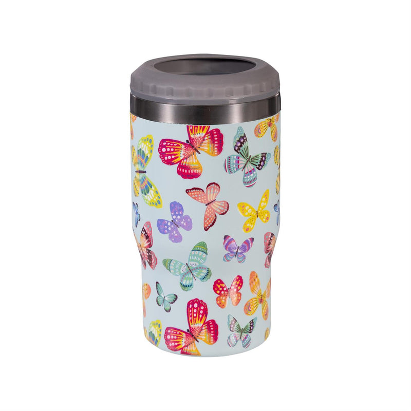 Butterfly Toile Stainless Steel Quatre Chiller Silicone Cap and Tumbler Slide Lid, Gift Box