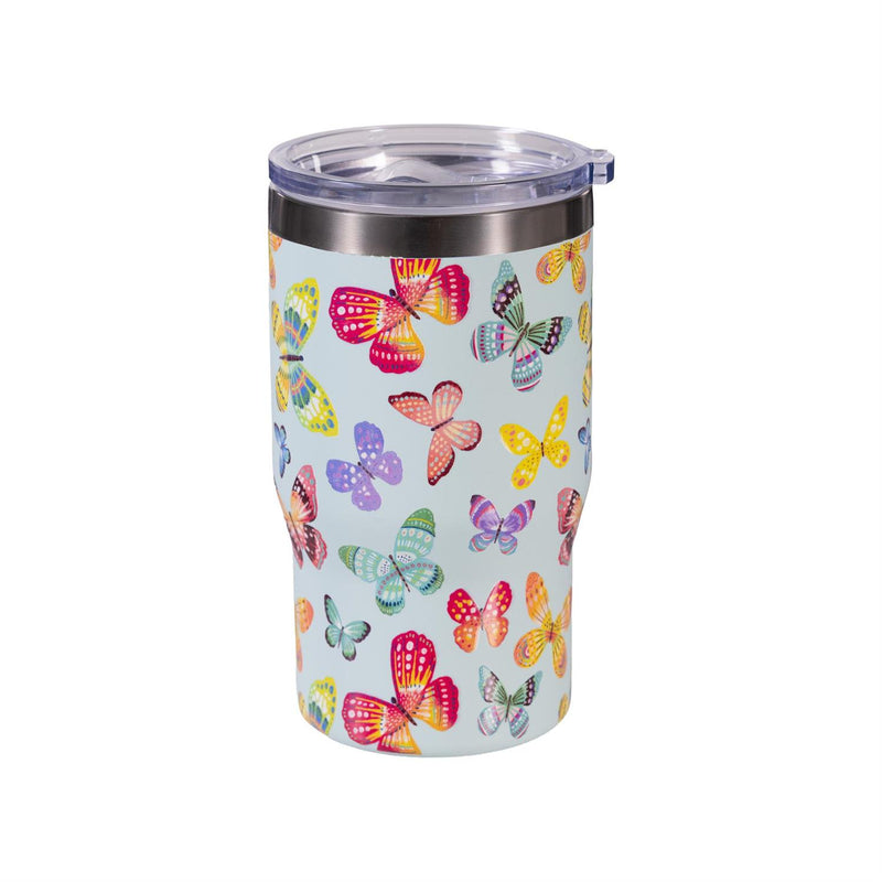 Butterfly Toile Stainless Steel Quatre Chiller Silicone Cap and Tumbler Slide Lid, Gift Box