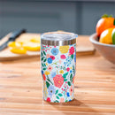 Bursting Blossoms Stainless Steel Quatre Chiller with Silicone Cap and Tumbler Slide Lid, Gift Box