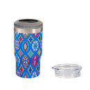 Geometric Tapestry Stainless Steel Quatre Chiller with Silicone Cap and Tumbler Slide Lid, Gift Box