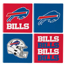 Buffalo Bills Ceramic Coasters Set, 4pcs with Wood Caddy