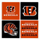 Cincinnati Bengals Ceramic Coasters Set, 4pcs with Wood Caddy