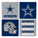 Dallas Cowboys Ceramic Coasters Set, 4pcs with Wood Caddy