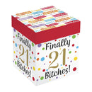 Finally 21 Bitches Stemless Glass, 17oz, Gift Box