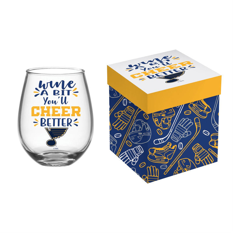 St. Louis Blues,17oz Boxed Stemless Glass