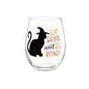 17oz Stemless Glass w/ Gift Box, Eat Drink and Be Scary,3sl620