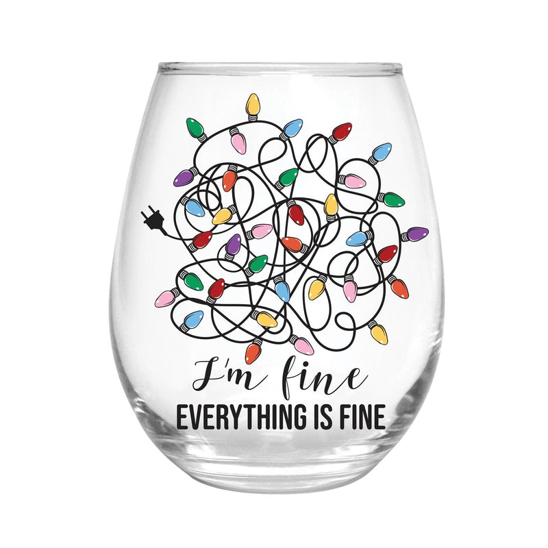 Christmas Vacation Wine Glass Stemless Glass, It's Fine, 17oz, Gift Box
