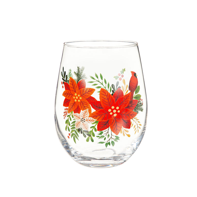 Stemless Glass w/ Box, 17oz, Holiday Greenhouse,3sl9899
