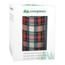 Joyful Traditions Tumbler Stainless-Steel, Holiday Plaid, 20oz, Gift Box
