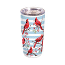 Holiday Poinsettia Tumbler Stainless-Steel, Winter Cardinals, 20oz, Gift Box