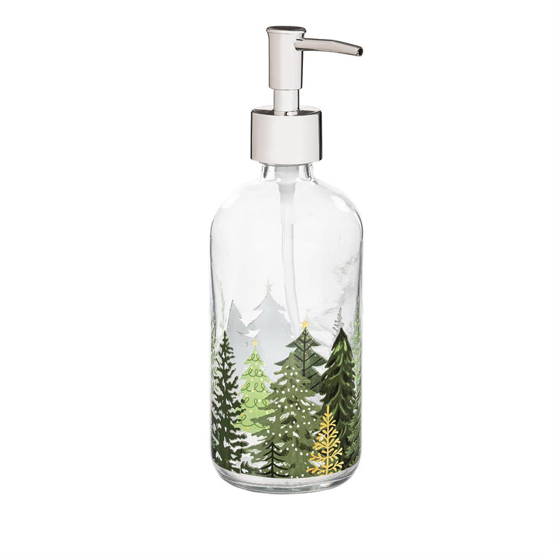 Shades of Green Kitchen Gift Set Glass Soap Dispenser and Sponge with Wood Crate Set
