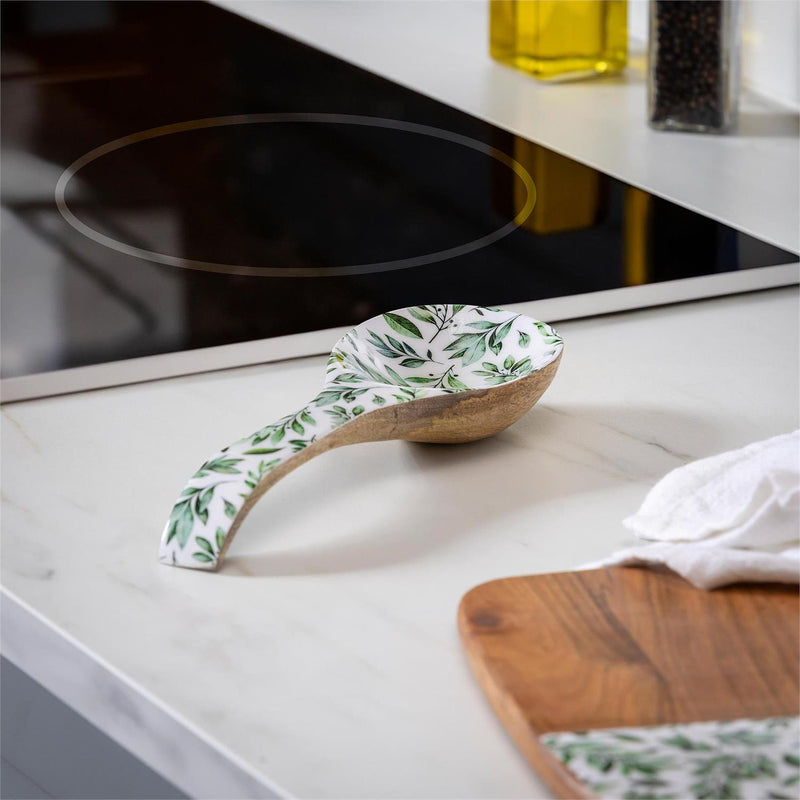 Olive Oasis Wood Spoon Rest, 10.25"L