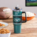 40oz Stainless Steel Mega Cup w/ Straw, New York Jets,3ss3821cc