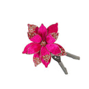 Glittered Velvet Flower Clips,3sy161