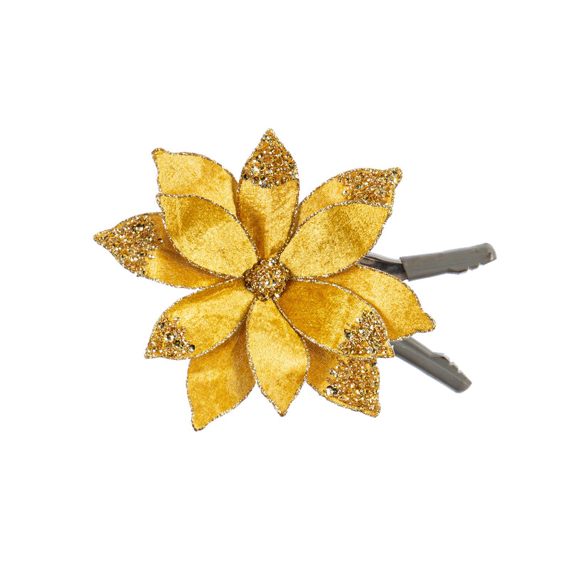 Glittered Velvet Flower Clips,3sy161