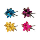 Glittered Velvet Flower Clips,3sy161