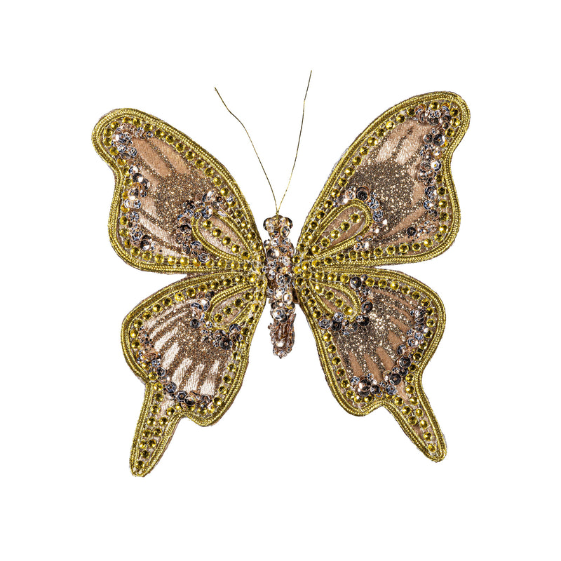 Season to Sparkle Ornament Butterfly Fabric Tree Clip, 6.75"L