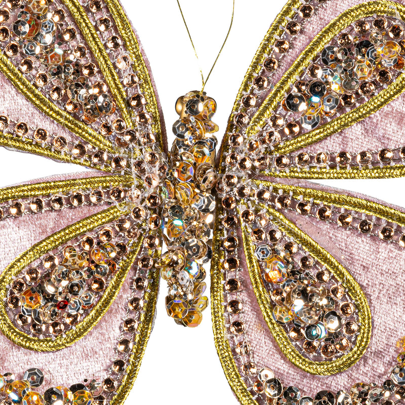 Season to Sparkle Ornament Butterfly Fabric Tree Clip, 6.75"L