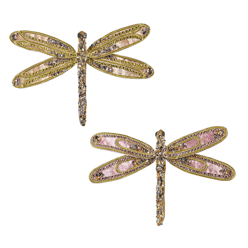 Season to Sparkle Ornament Dragonfly Fabric Tree Clip, 9"L