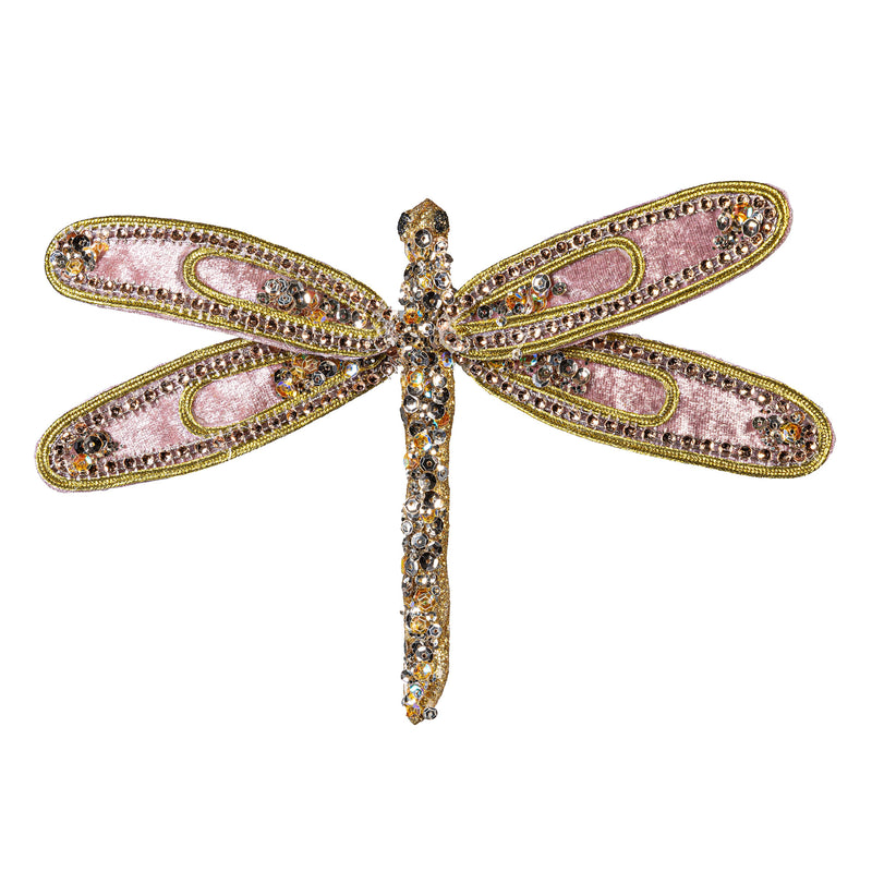 Season to Sparkle Ornament Dragonfly Fabric Tree Clip, 9"L