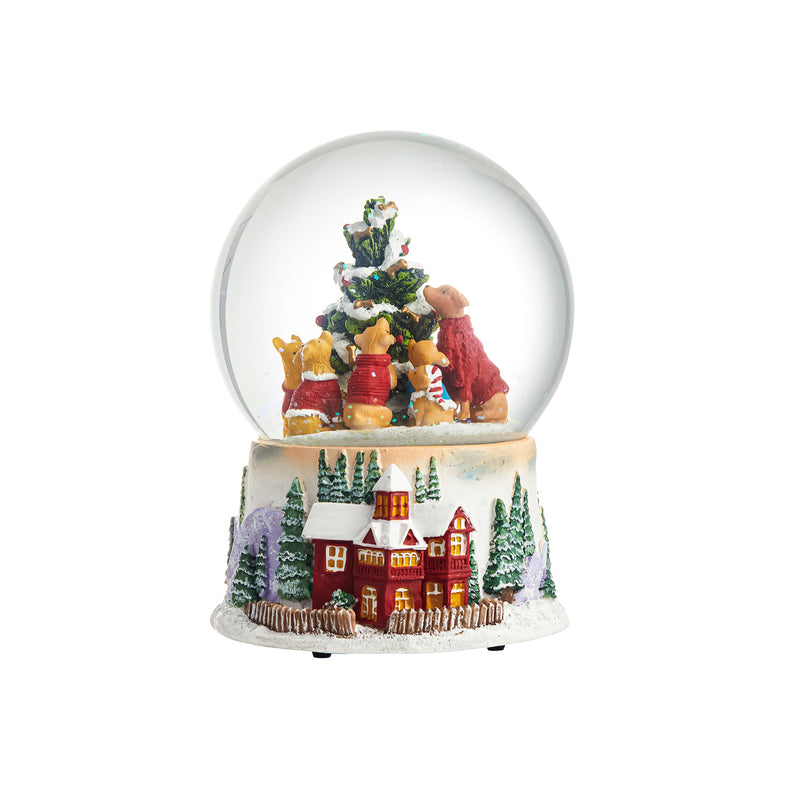 Resin Holiday Dogs Water Globe