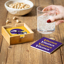 Minnesota Vikings Ceramic Coasters Set, 4pcs with Wood Caddy