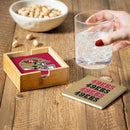 San Francisco 49ers Ceramic Coasters Set, 4pcs with Wood Caddy